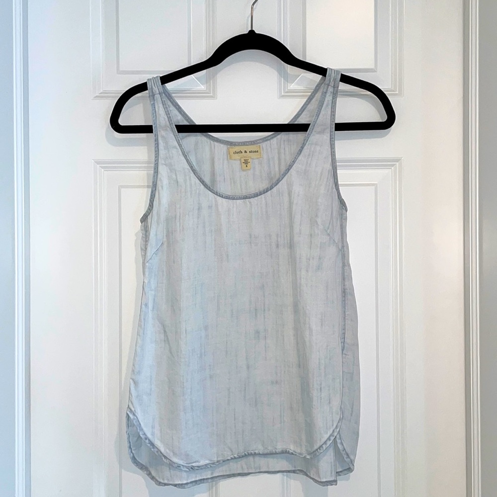 Anthro Cloth & Stone Baby Blue Denim Tank S